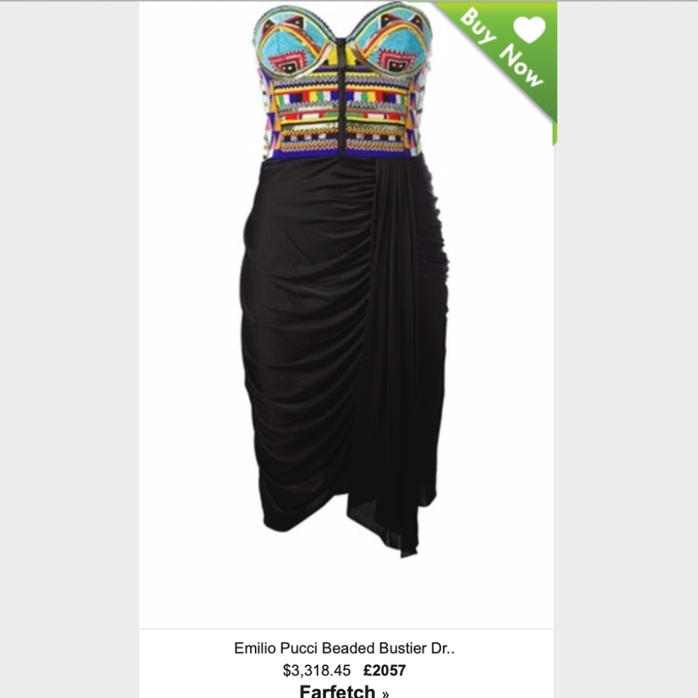 NEW! RARE Emilio Pucci Tribal Beaded Bustier Dress - Picture 5 of 15